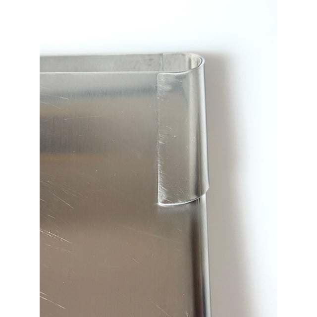 1980s Large Coppola Stainless Steel Tray by Silvio Coppola for Alessi, Italy, 1980s For Sale - Image 5 of 8