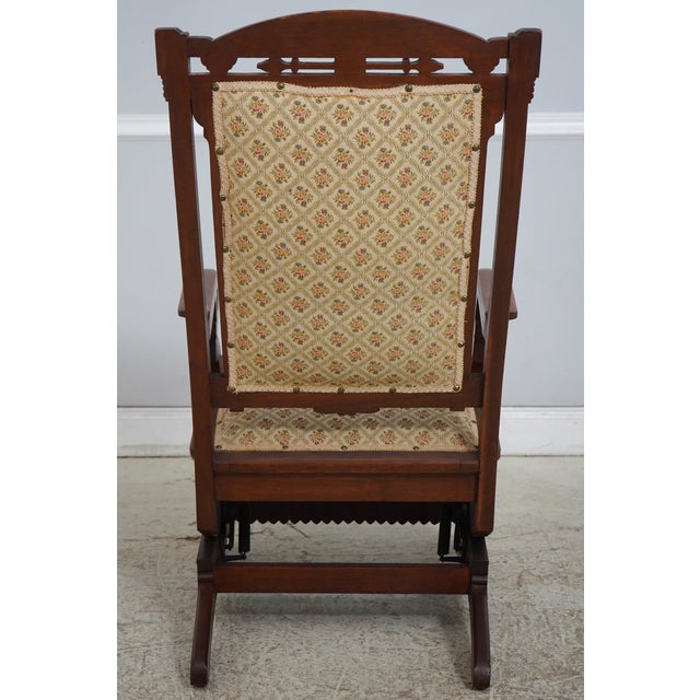 F. Mohr & Co Eastlake Victorian Walnut Rocking Chair Rocker Glider For Sale - Image 4 of 18
