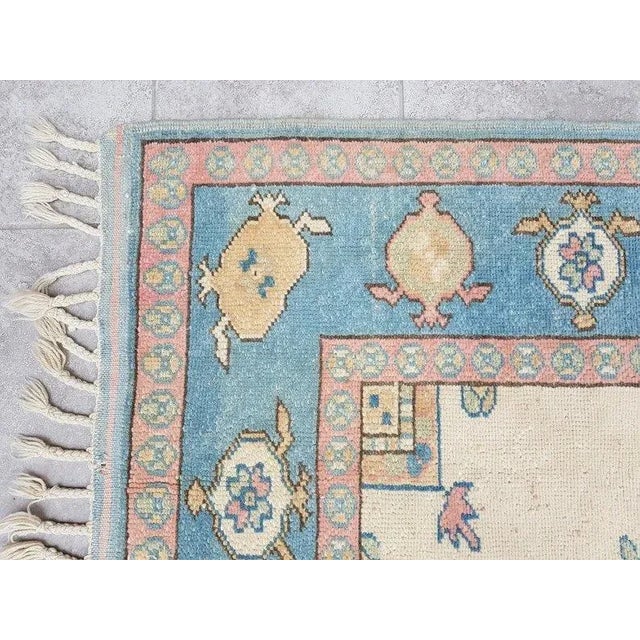 1960s Floral Design Wool Area Rug For Sale - Image 6 of 11