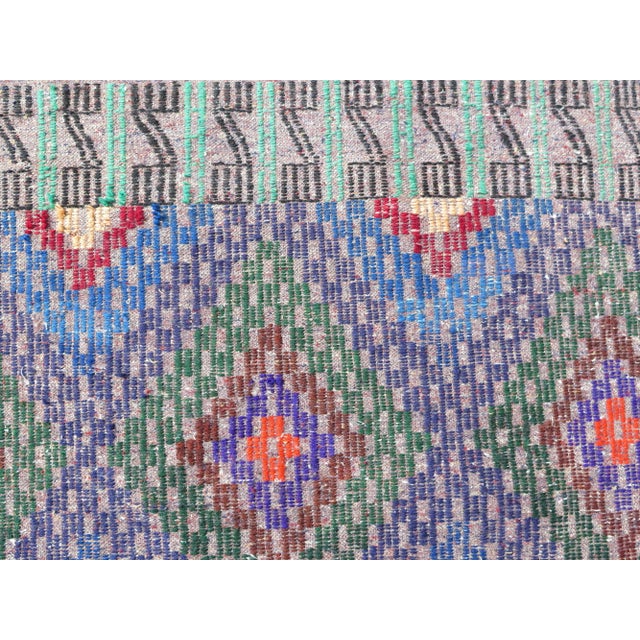 Royal Blue Handmade Turkish Vintage Kilim Area Rugs For Sale - Image 9 of 11