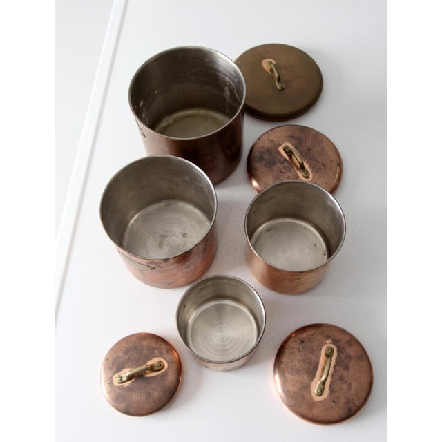 Vintage Copper Kitchen Canisters Set of 4 For Sale - Image 6 of 12