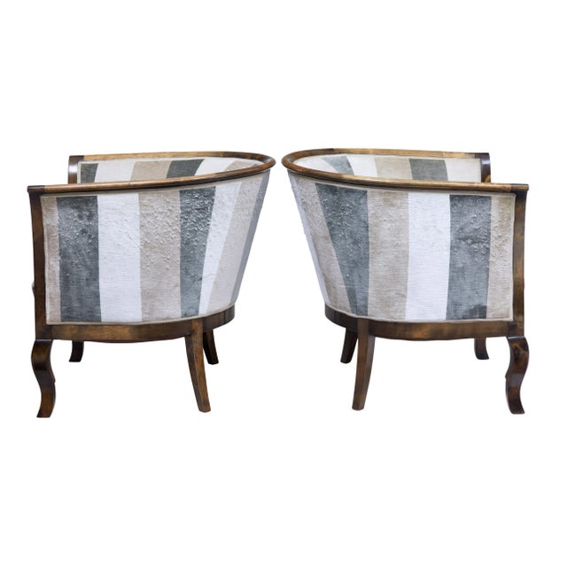 Scandinavian Midcentury Birchwood Horseshoe Back Club Chairs - A Pair For Sale - Image 4 of 6