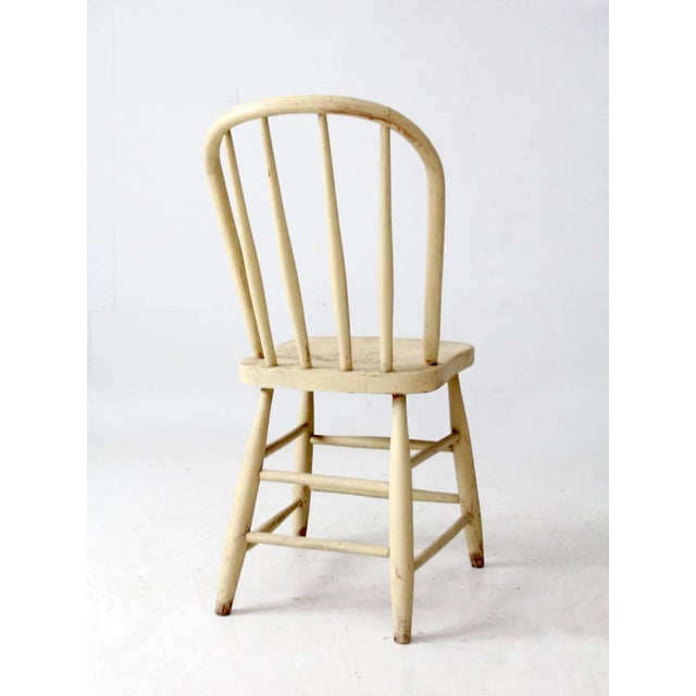 Antique Painted Bow Back Spindle Chair For Sale - Image 9 of 12