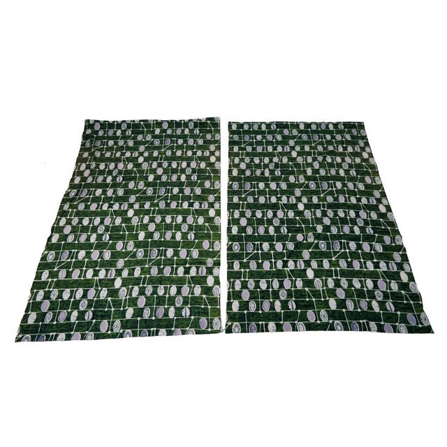 Green 1950's "Strata" Cotton Fabric Designed by Lucienne Day for Schumacher Curtains For Sale - Image 8 of 8
