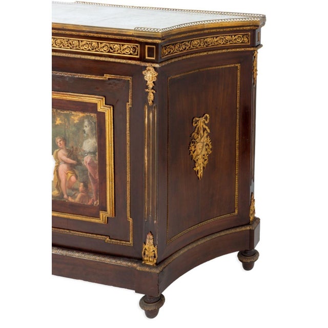 Louis XVI Style Gilt Metal Mahogany Meuble d'Appui For Sale - Image 10 of 10