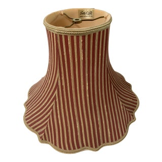 French Paris Silk Vintage Stripe Shade Red For Sale