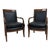 Vintage French Empire Charles X Style Consulate Master Armchairs - Pair For Sale