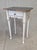 Antique Pine Nightstands Painted White With Gray Banding and Black Tops - A Pair For Sale - Image 4 of 17