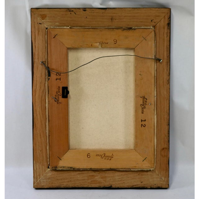 Wood Late 20th Century Framed Early American Primitive Style Child Portrait Reproduction – "Girl With a Bird" After John Brewster Jr. For Sale - Image 7 of 10