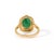 Mid 1920s Style 3.27Carats Oval Emerald Diamond 14k Gold Art Deco Ring Size 4 For Sale - Image 10 of 18