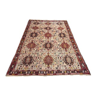 6ft 9in × 9ft 9in Flat Woven Afghan Area Rug For Sale