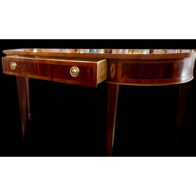 Hekman Furniture Late 20th Century Hekman Furniture Federal Hepplewhite-Style Demilune Console Table For Sale - Image 4 of 12