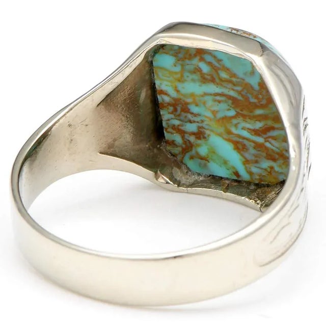 Step back in time with this remarkable 1920s Art Deco signet ring by the historic Ostby & Barton. Crafted from 10kt white...