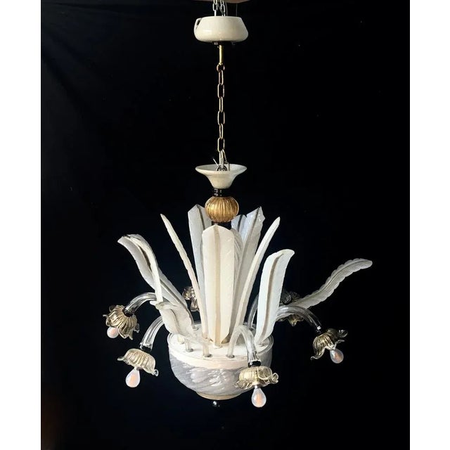 Murano Glass Chandelier attributed to Gianni Seguso, Italy, 1960s For Sale - Image 8 of 9