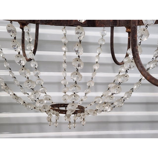 Niermann Weeks Iron & Crystal Chandelier For Sale - Image 9 of 17