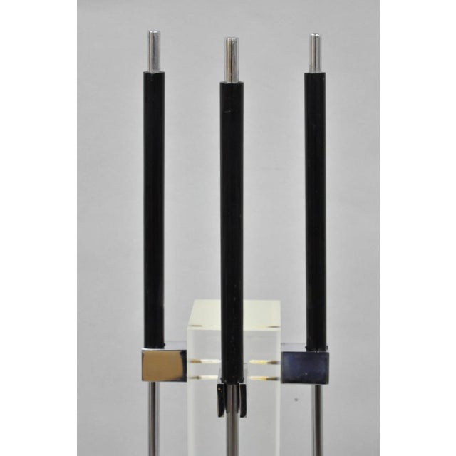 Late 20th Century Danny Alessandro Albrizzi Vintage Modernist Lucite & Chrome Fireplace Tool Set For Sale - Image 5 of 15