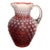 Mid Century Fenton Cranberry Opalescent Hobnail Syrup Pitcher For Sale
