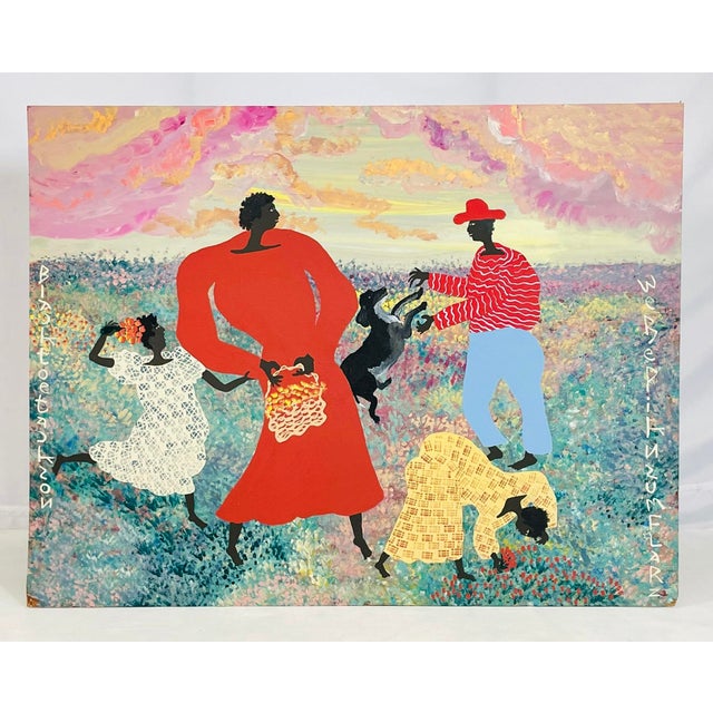 A large-scale painting by folk/outsider artist Black Joe Jackson (American, 1922-1997) . Jackson's theme derives from his...