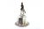 Metal Silver Bell with Warrior Figure on Pedestal with Reliefs and Garlands For Sale - Image 7 of 10