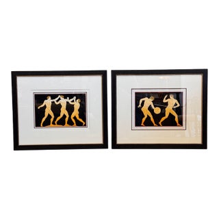 Pair of Early 19th Century English Hand Painted Engravings For Sale