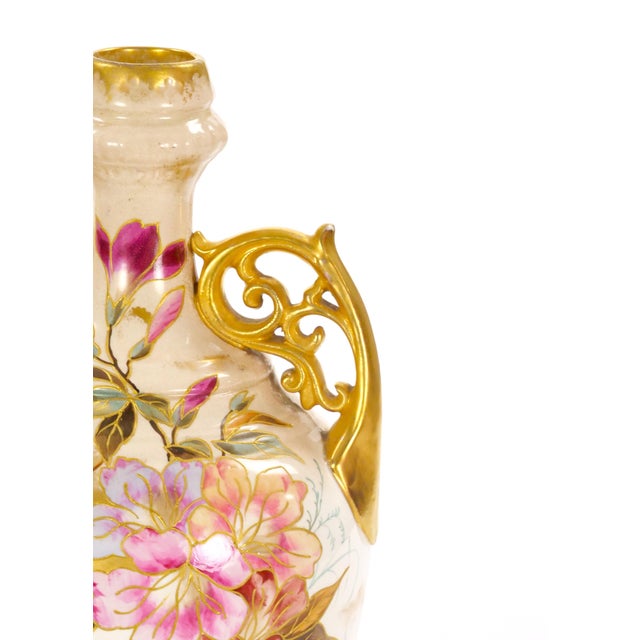 Gold Antique Hand Painted / Gilt Decorated German Decorative Piece For Sale - Image 8 of 11