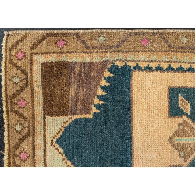 Early 21st Century Turkish Mini Rug Oriental Hand Knotted Vintage Rug 1'7" x 3' #21243 For Sale - Image 5 of 8