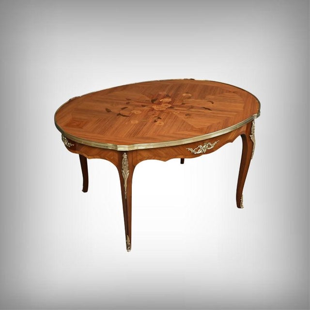 Louis XV Style Marquetry Coffee Table, in Very Good conditions. Designed 1950 to 1959