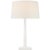Transitional Chapman & Myers by Visual Comfort Signature Strie Fluted Column Table Lamp in Plaster White with Linen Shade For Sale - Image 3 of 3