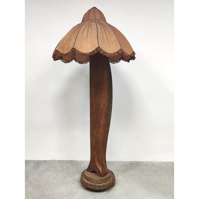 Brown Mid-Century Art-Deco Wooden Airplane Propeller Floor Lamp, 1940s For Sale - Image 8 of 8