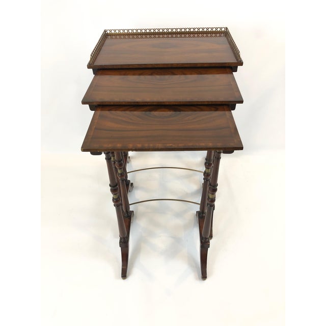 Regency Zebra Wood Nesting Tables Set of 3 Chairish