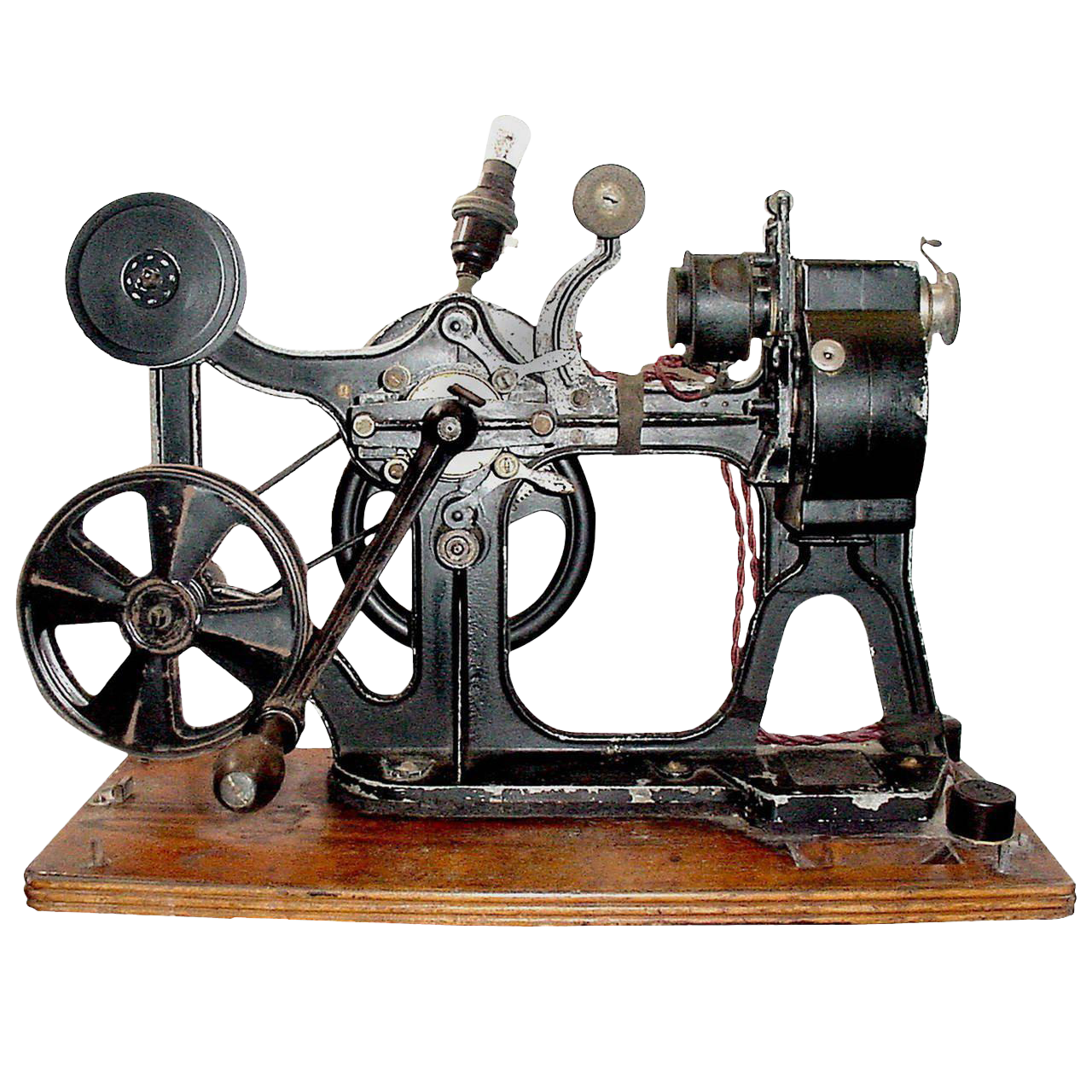 Pathe Hand Crank 28mm Cinema Projector With Film, Circa 1912