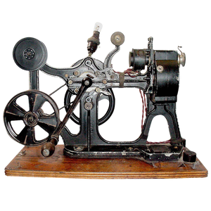 Pathe Hand Crank 28mm Cinema Projector With Film, Circa 1912