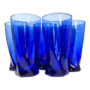 Twisted Cobalt Tumblers- Set of Eight