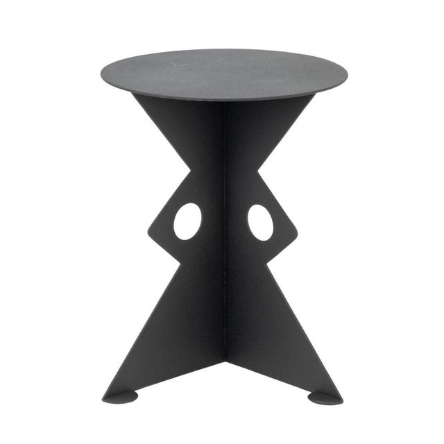Postmodern Postmodern Black Patinated Metal Table For Sale - Image 3 of 7