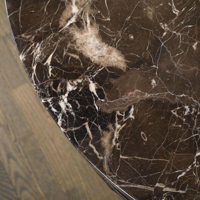 Art Deco Art Deco Demilune Wrought-Iron Spiral & Noir St Laurent Marble Console Table For Sale - Image 3 of 17