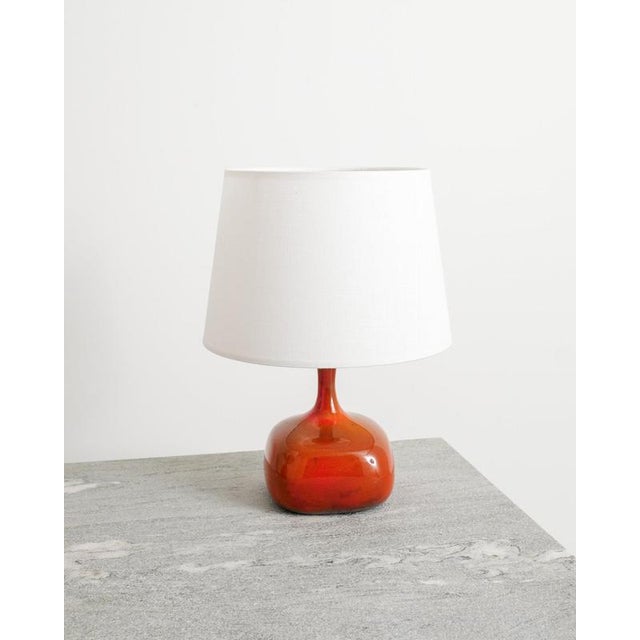 Mid-Century French Red Apple Ceramic Lamps by Jacques & Dani Ruelland, France, 1960s, Set of 2 For Sale - Image 3 of 7