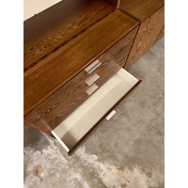 Vintage Free-Standing Made-to-Measure Wall Unit in Wengé Wood by Cees Braakman for Pastoe, 1960s For Sale - Image 13 of 14