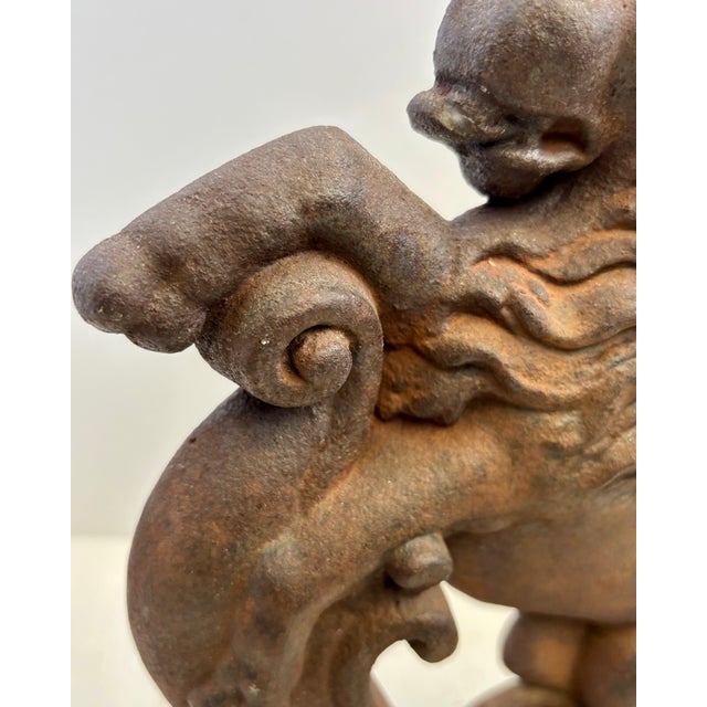 19th Century Lion Figural Cast Iron Doorstop For Sale - Image 9 of 11