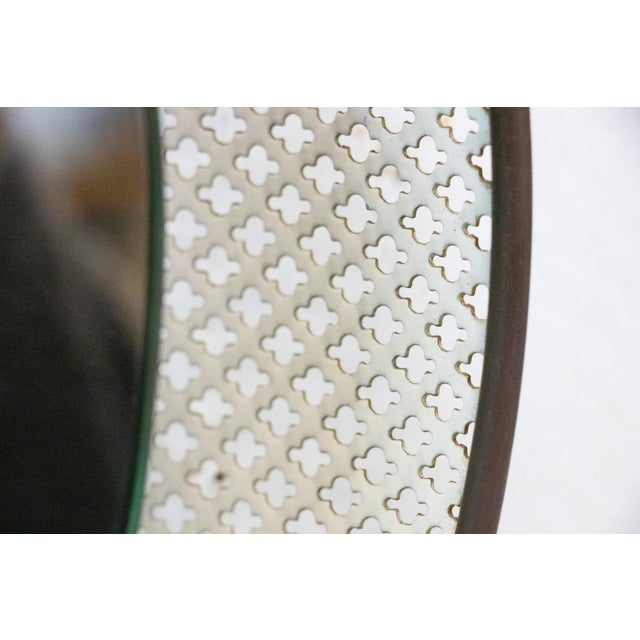 1950s Round Perforated Backlit Mirror in the style of Mathieu Mategot, France, 1950s For Sale - Image 5 of 11