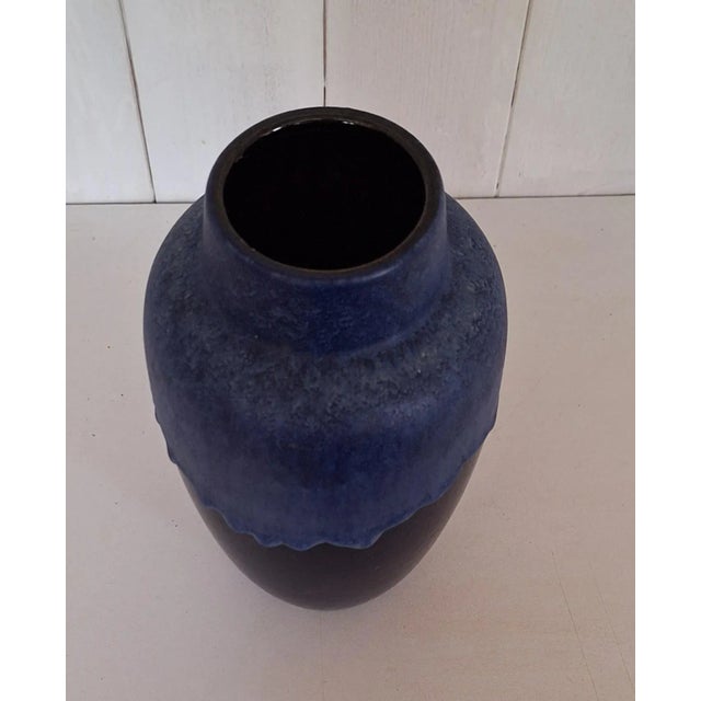Vintage Ceramic Vase in Blue by Scheurich, 1970s For Sale - Image 3 of 5