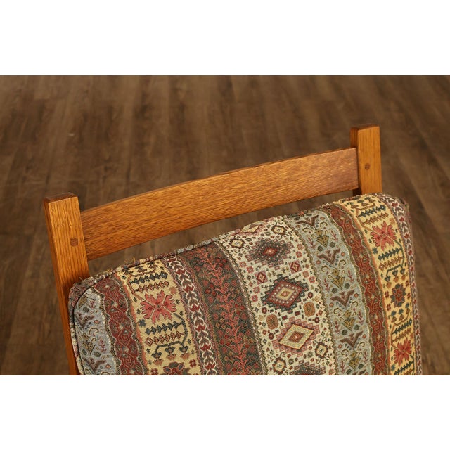 Stickley Mission Collection Oak Compact Morris Chair With Loose Cushions For Sale - Image 9 of 18