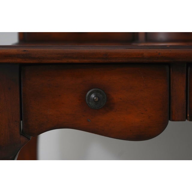 Wood Theodore Alexander Leather Top Mahogany Faux Book Desk For Sale - Image 7 of 18