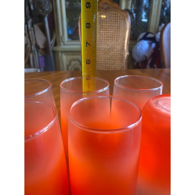 Blendo 1950s Blendo 6 Orange Frosted 14oz Tumblers For Sale - Image 4 of 11
