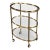 Mid-Century Brass & Glass Oval Bar Cart For Sale