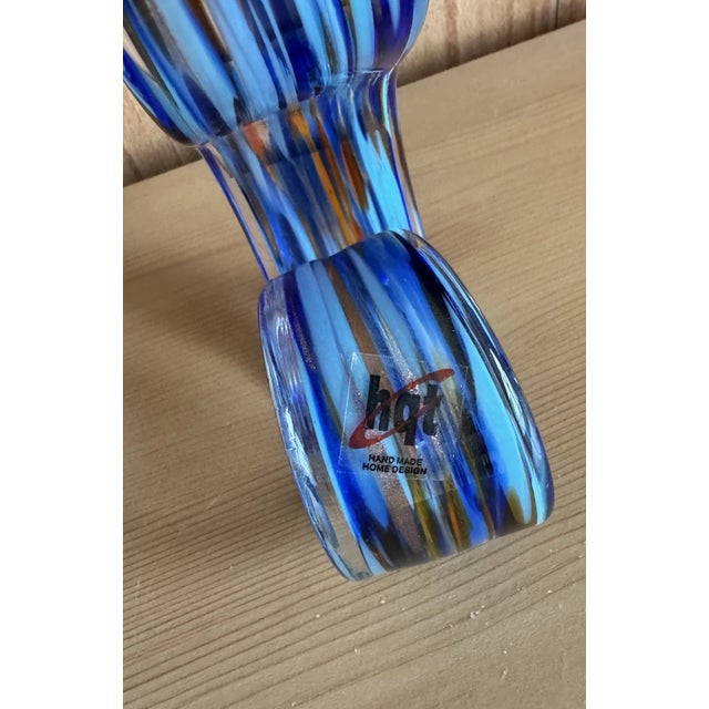 1990s Vintage Murano Style Cobalt Blue Swirl Art Glass Free Form Sculpture Figurine For Sale - Image 5 of 5
