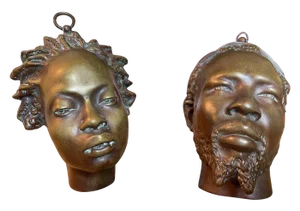 Bronzes Saïd Abdallah / African Venus by Charles Cordier, 19th Century, Set of 2