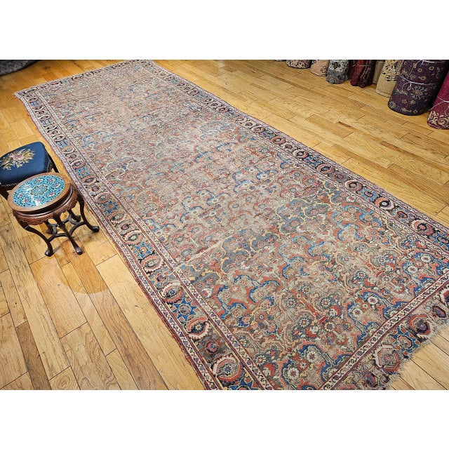 Antique Caucasian Karabagh Gallery Rug, Handwoven Pistachio Green & Yellow, 1850s, 7' x 19' For Sale - Image 15 of 18