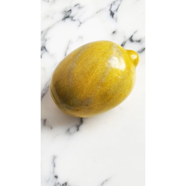 Mid-Century Modern Italian Handcarved Lemon Alabaster Stone Fruit, 1960s For Sale - Image 8 of 8
