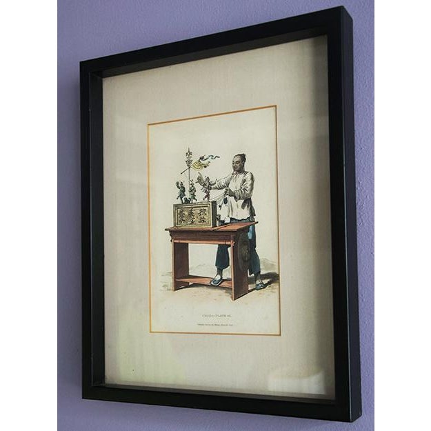 Enhance your décor with this whimsical Chinese-themed lithograph, newly framed with an acid-free mat. The playful hand-...