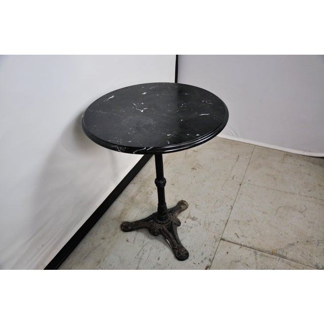 Italian Black Marble Bistro Table | Chairish